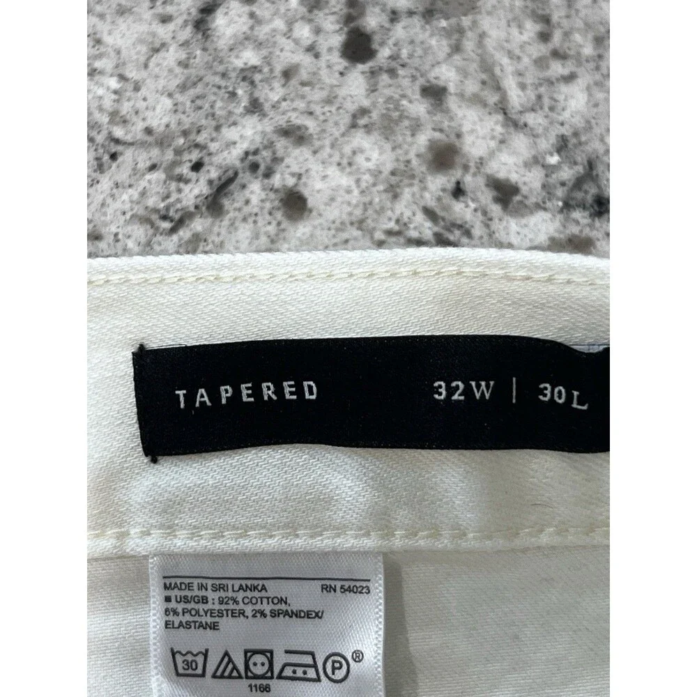 Banana Republic Rapid Movement Jeans Mens 32x30 White Tapered Stretch Denin